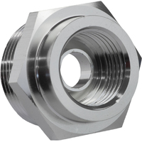 Proflow Fitting Fuel Adaptor Holley 7/8-20AN To 5/8-18 Convex Seat Silver 2Pc PFE712S
