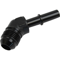 Proflow 3/8in. Male Fitting Quick Connect 45 Degree To -06AN Male Fitting Black PFE809-02BK