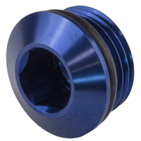 Proflow AN Port Plug Low Profile Allen Key M10 x 1.0 Blue PFE814-M10