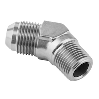 Proflow Male Adaptor -06AN 45 Degree To 3/8in. NPT, Silver