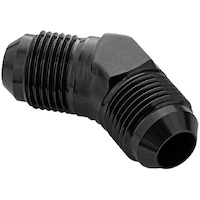 Proflow Male Flare Union Adaptor -06AN 45 Degree Union, Black