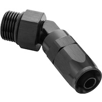 Proflow Fitting, 45 Degree Hose End -08AN Hose To Male -06AN Thread, Black