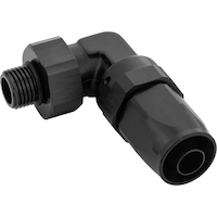 Proflow Fitting, 90 Degree Hose End -12AN Hose To Male -10AN Thread, Black