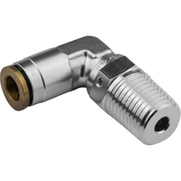 Proflow Fitting Push Release 90 Degree 3/16in. Tube To 1/8in. NPT Silver PFE853-02S