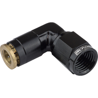 Proflow Fitting Push Release 90 Degree 3/16in. Tube To Female -03AN Black PFE856-02BK