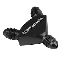 Proflow Fitting Aluminium AN Y-Adaptor -10AN Male To -08AN Male x 2, Black