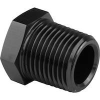 Proflow Fitting Aluminium Hex Head Plug 3/8in. NPT Black PFE933-06BK