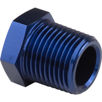 Proflow Fitting Aluminium Hex Head Plug 1/2in. NPT Blue PFE933-08