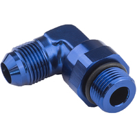 Proflow Adaptor Male -06AN 90 Degree To -12mm x 1.25 Thread Swivel, Blue