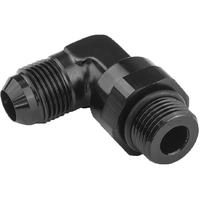 Proflow Adaptor Male -12AN 90 Degree To -10AN Thread Swivel, Black