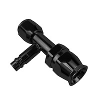 Proflow Hose End Air Conditioning 304 Stainless Straight Female O-Ring Pilot -08AN W/Charge Port Black PFEAC101-08CPBK