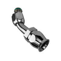Proflow Hose End Air Conditioning 304 Stainless 45 Degree Female O-Ring Pilot -06 Chrome PFEAC102-06