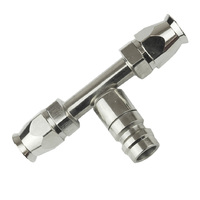 Proflow Hose End Air Conditioning 304 Stainless Straight Inline Charge Port -06 Chrome PFEAC110-06CP