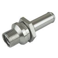 Proflow Hose End Air Conditioning 304 Stainless Conversion Adaptor -06AN To 1/2in. Barb PFEAC120-06