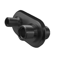 Proflow Firewall Bulkhead Aluminium Air Con 2 Port #6, #10 Inline, Black