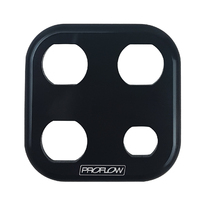 Proflow Bulkhead Aluminium Plates 4 Port Square, Black