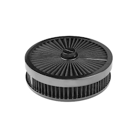 Proflow Air Filter Assembly Flow Top Round Black 9in. x 2in. Suit 5-1/8in. Flat Base, Kit