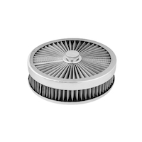 Proflow Air Filter Assembly Flow Top Round Stainless Steel 9in. x 2in. Suit 5-1/8in. Flat Base