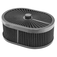 Proflow Air Filter Assembly Flow Top Oval Black 12in. x 9in. x 4in. Suit 5-1/8in. Flat Base