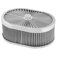 Proflow Air Filter Assembly Flow Top Oval Stainless Steel 12in. x 9in. x 5in. Suit 5-1/8in. Flat Base