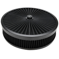 Proflow Air Filter Assembly Flow Top Round Black 14in. x 2in. Suit 5-1/8in. Neck Flat Base