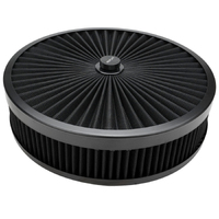 Proflow Air Filter Assembly Flow Top Round Black 14in. x 2in. Suit 5-1/8in. Neck Recessed Base PFEAF-350051B