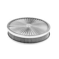 Proflow Air Filter Assembly Flow Top Round Stainless Steel 14in. x 2in. Suit 5-1/8in. Neck Flat Base