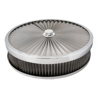 Proflow Air Filter Assembly For Holley EFI Sniper Series Flow Top Round Stainless Steel 14'' x 2.5'' Suit 5-1/8in. Neck Recessed Base PFEAF-350076S-SN