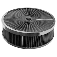 Proflow Air Filter Assembly Flow Top Round Black 14in. x 4in. Suit 5-1/8in. Neck Recessed Base