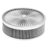 Proflow Air Filter Assembly Flow Top Round Stainless Steel 14in. x 4in. Suit 5-1/8in. Neck Recessed Base