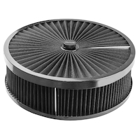 Proflow Air Filter Assembly Flow Top Round Black 14in. x 5in. Suit 5-1/8in. Neck Recessed Base
