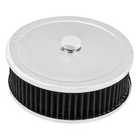 Proflow Air Filter Assembly Round 14in. x 3in, Chrome, Flate Base