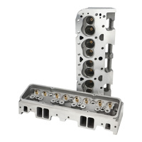 Proflow Cylinder Heads Aluminium Bare SB Chev 64cc Chamber Straight Plug 180cc Intake Runner Pair