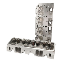 Proflow Cylinder Heads SuperMax 220 CNC SB Chev Aluminum Assembled 7/16 Studs & G/Plates 64cc Chamber Angle Plug 210cc Intake Runner600HPPair