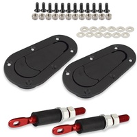 Proflow Bonnet Hood Pins, Plush Flush, Aluminium Pins, Locking, 4.961 in, Kit