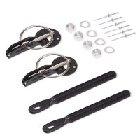 Proflow Bonnet Hood Pins Quick Release Aluminium Black Kit PFEBL700