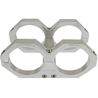 Proflow Fuel Pump Dual Mount Billet Aluminium 044 Bosch Bracket, Silver