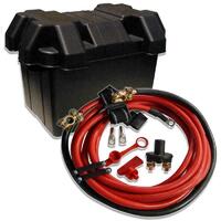 Proflow Universal Battery Box Plastic Relocation kit External Size 340L x 245W x 270H Suit Camping Boating Cars Regular Battery  PFEBT-220-KIT