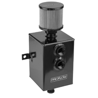 Proflow Oil Breather 2 Lt Tank Catch Can Square Aluminium Black Filtered Breather Universal Each PFECC2-BK