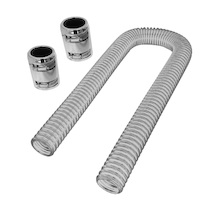 Proflow Radiator Hose Flexible Stainless Steel Chrome Kit .24in. Length PFECHR24