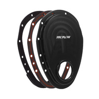Proflow Timing Cover 2-piece Billet Aluminium Black Anodised SB For Chevrolet V8 Small Block Kit  PFECTCBK