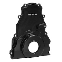 Proflow Timing Cover 2-Piece Billet Aluminium Black Anodised For Chevrolet For Holden LS Engines Each PFECTCLSBK