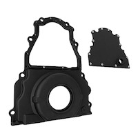 Proflow Timing Cover 2-Piece Cast Aluminium Black powdercoat With Cam Sensor For Chev Commodore LS V8 PFECTCLSCS-MBK