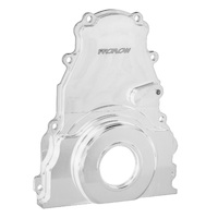 Proflow Timing Cover 2-Piece Billet Aluminium Clear Anodised For Chevrolet For Holden LS Engines Each PFECTCLSS