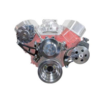 Proflow Front Drive Kit V Belt Kit Chrome V Belt BB For Chev Long Style Water Pump PFEDK45422
