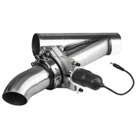 Proflow Single Exhaust Cutouts Electric Aluminium Bolt On 4.0 in. Diameter Stainless Steel Tubing Kit PFEEEC400