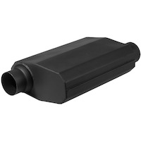 Proflow Muffler, Black Flow Chamber 2-1/2in. Side Inlet To 2-1/2in. Side Outlet
