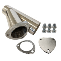 Proflow Exhaust 304 Stainless Steel Cut Out Y Pipe 3.5in. Cap Gasket & Bolts 10in. overall length Each PFEEYPSS35
