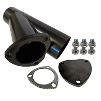 Proflow Exhaust Steel Cut Out Y Pipe 2.5' Cap Gasket & Bolts 10in. overall length Each PFEEYPSTL25