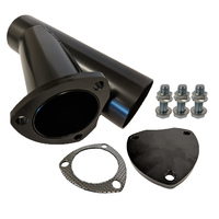 Proflow Exhaust Steel Cut Out Y Pipe 3.0'', Cap Gasket & Bolts 10in. overall Each